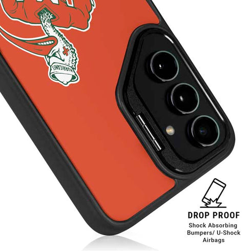 University of Miami Sebastian Mascot Galaxy S24 FE Kickstand Case